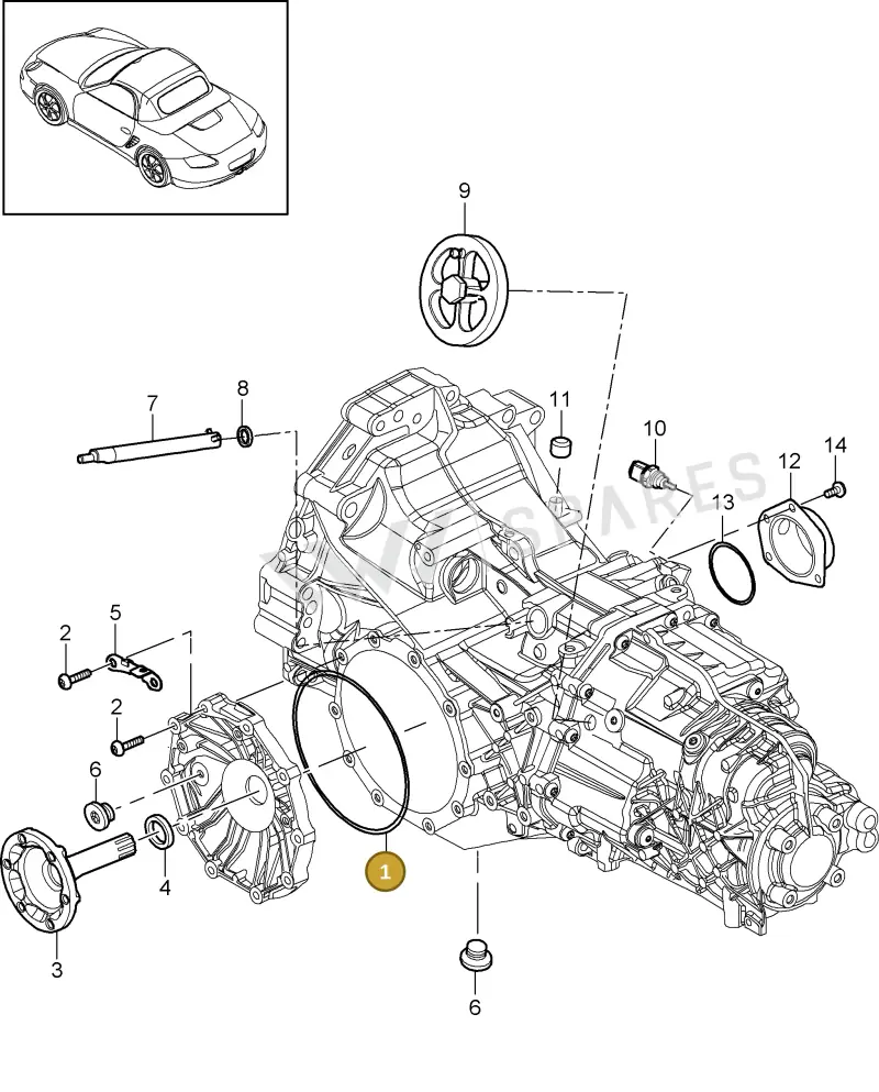 N90514401 — Porsche Boxster S (2008-2012) diagram p33302005, position 1