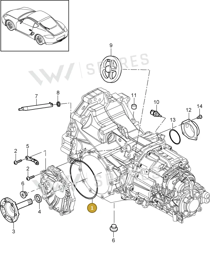 N90514401 — Porsche Cayman (2008-2012) diagram p34302005, position 1