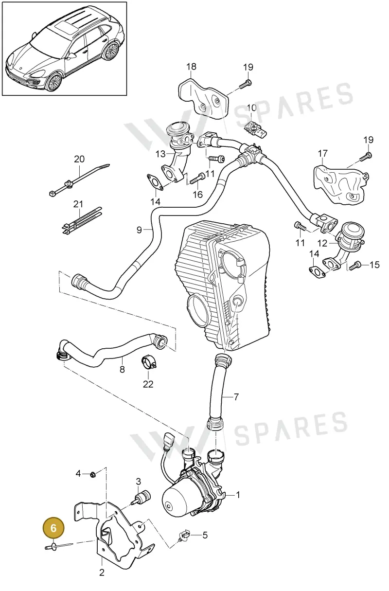 N90535201 — Porsche Cayenne (2010-2018) diagram p37108010, position 6
