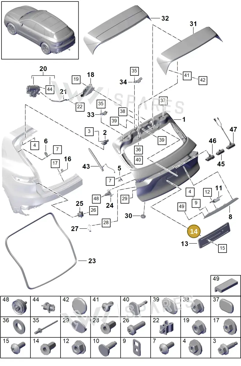 N90648102 — Porsche Cayenne Diesel V6 (2017-2023) diagram p51803005, position 14