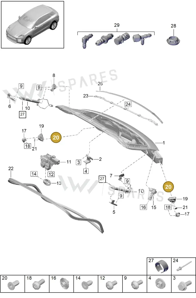 N90648102 — Porsche Macan R4 TFSI (2018-) diagram p52000169, position 20