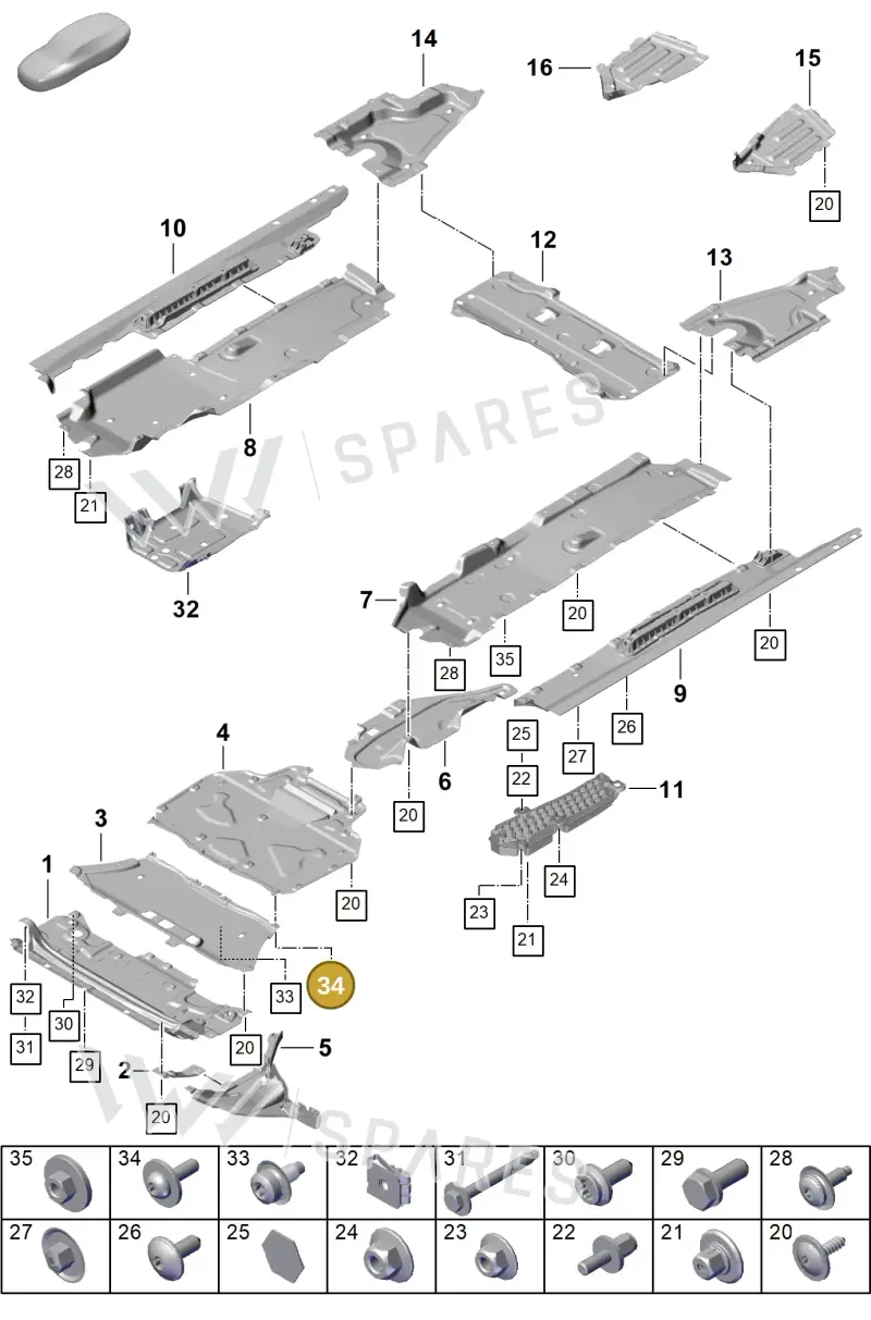 N90684704 — Porsche Cayenne Hybrid Coupe (2023-) diagram p60801700, position 34