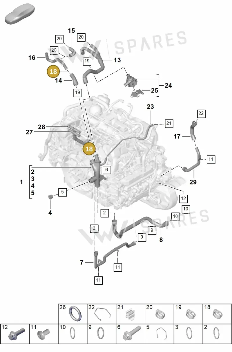 N90687101 — Porsche 992 Carrera Coupe (2024-) diagram p63105060, position 18