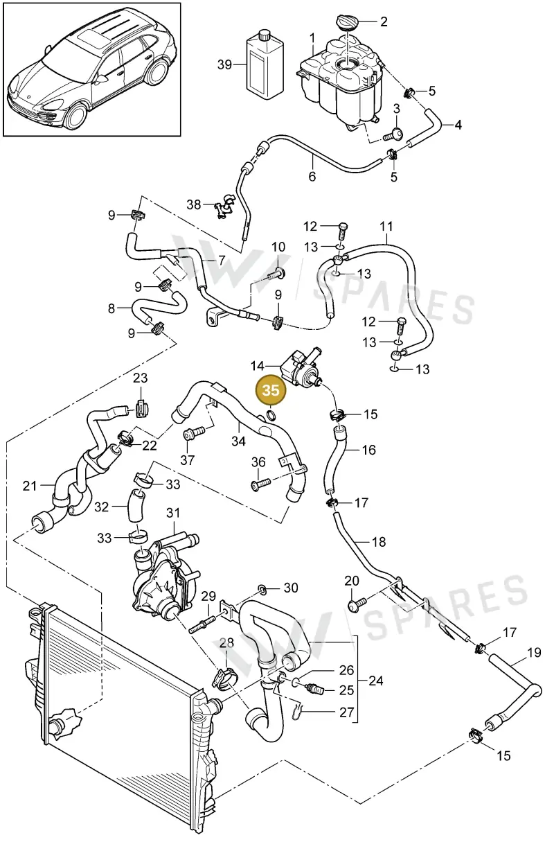 N90713203 — Porsche Cayenne (2010-2018) diagram p37105070, position 35
