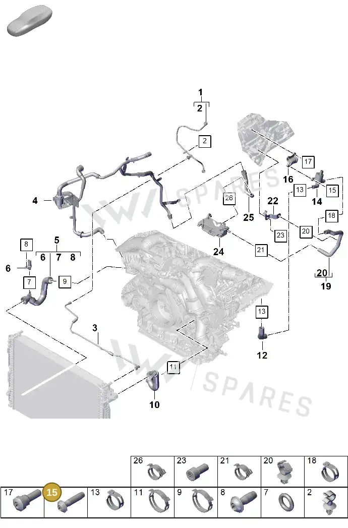N90731503 — Porsche Cayenne Hybrid Coupe (2023-) diagram p60105320, position 15