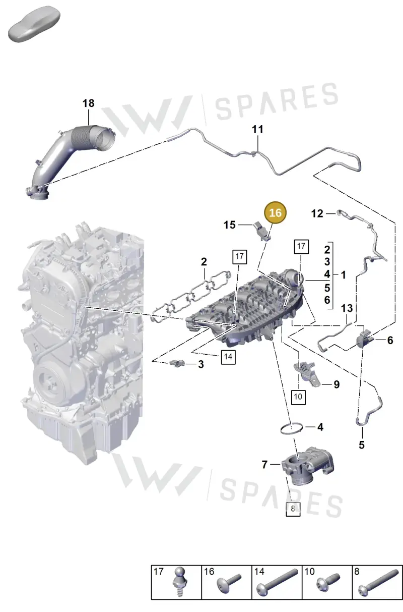 N90732103 — Porsche Cayenne Hybrid Coupe (2023-) diagram p60107100, position 16