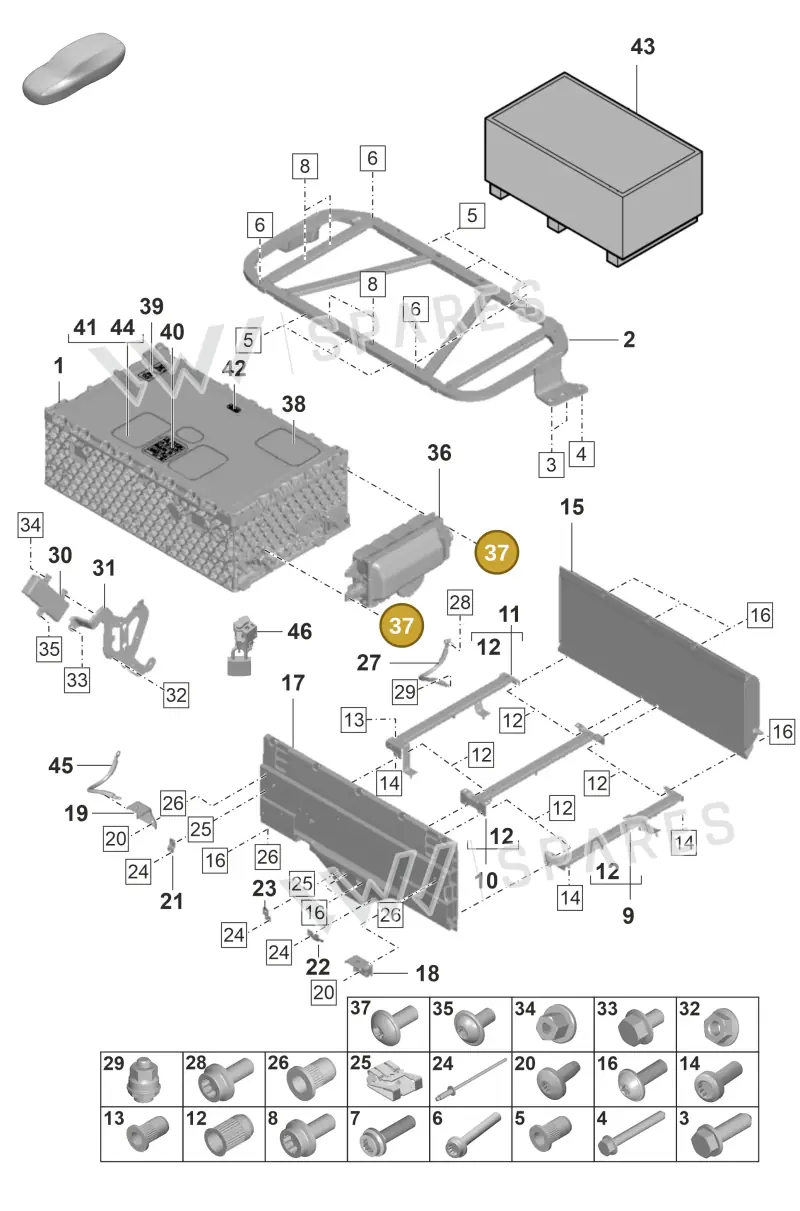 N90737804 — Porsche Panamera 4 Hybrid (2020-2023) diagram p58901040, position 37