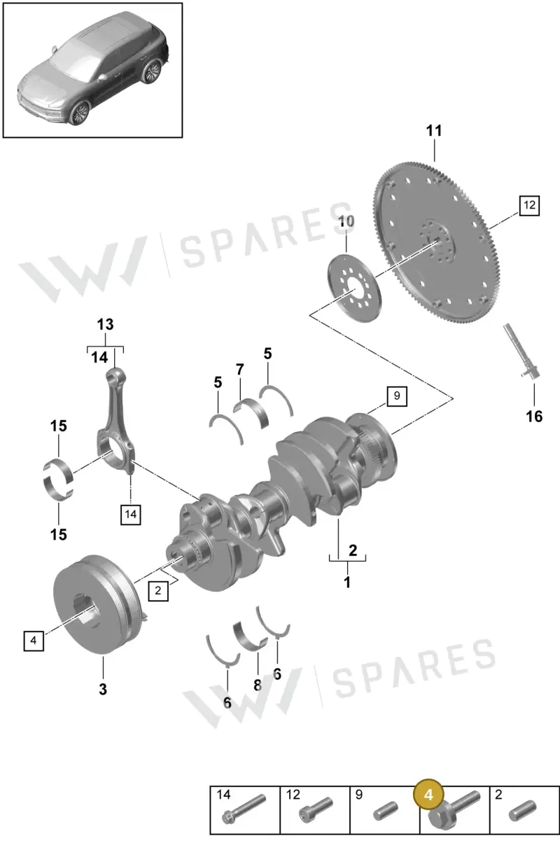 N90774002 — Porsche Cayenne Diesel V6 (2017-2023) diagram p51102000, position 4