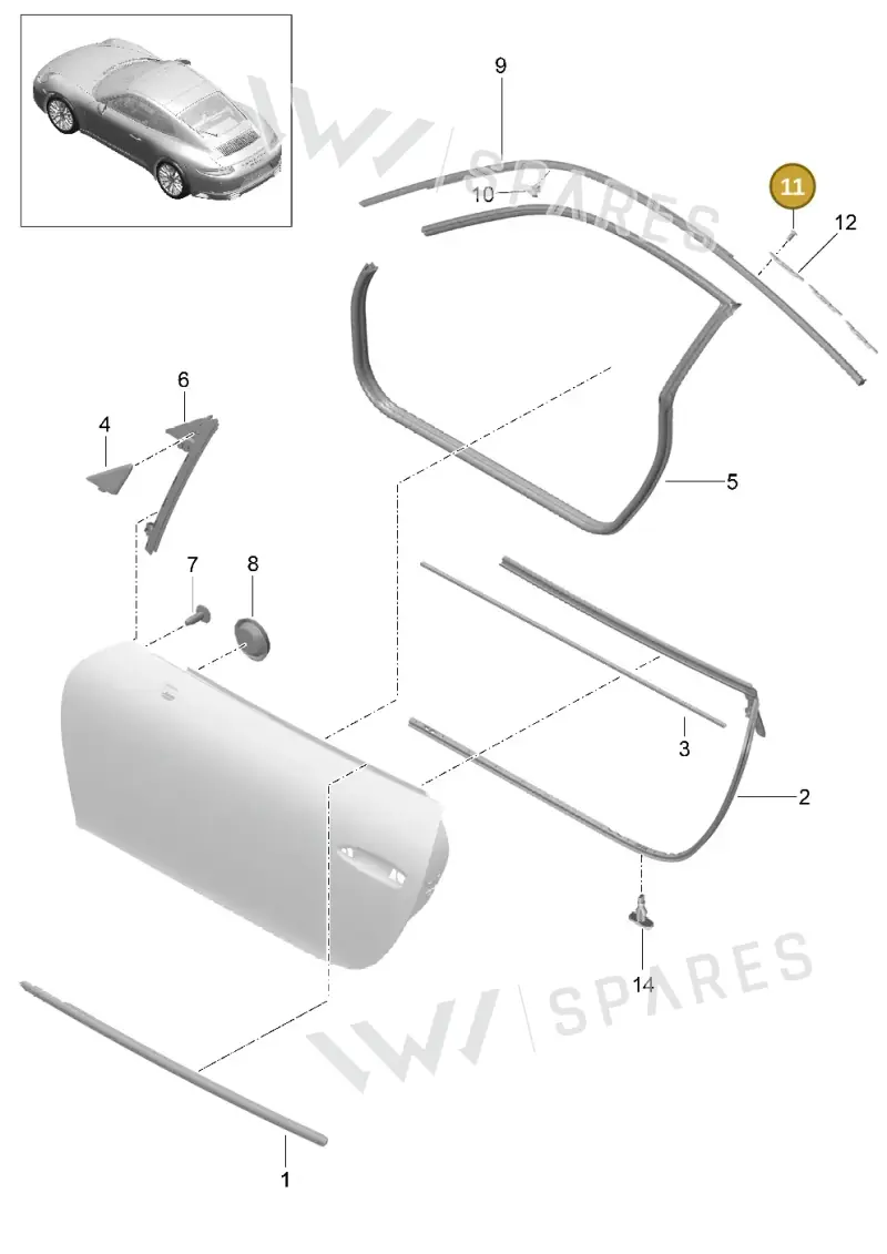 N90787802 — Porsche 991 II Carrera 4 (2016-2019) diagram p47804010, position 11