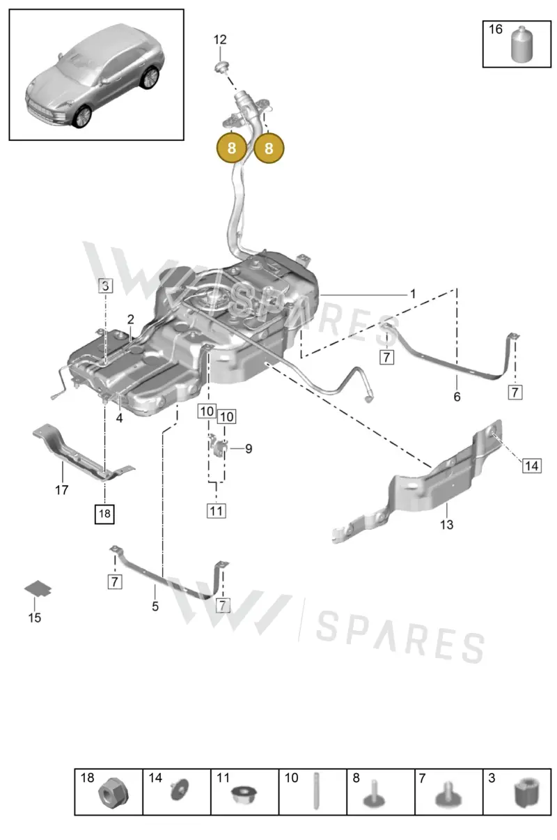 N90809003 — Porsche Macan R4 TFSI (2018-) diagram p52000037, position 8