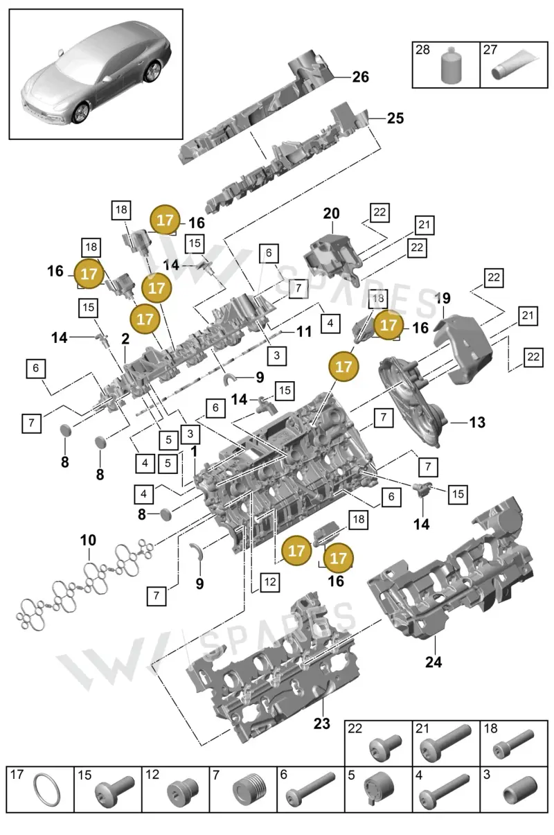 N90809103 — Porsche Panamera 4 Hybrid (2016-2020) diagram p49103020, position 17