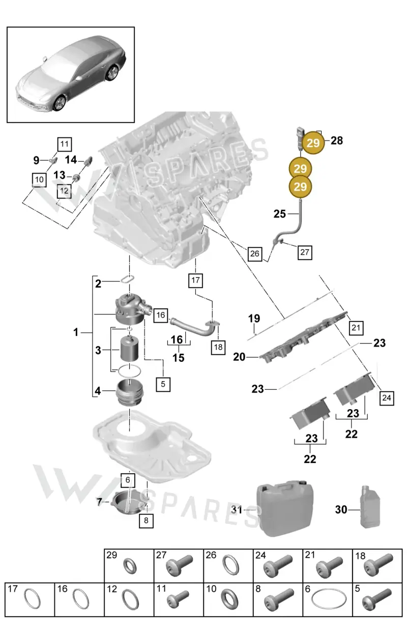 N90813802 — Porsche Panamera 4 Hybrid (2016-2020) diagram p49104010, position 29