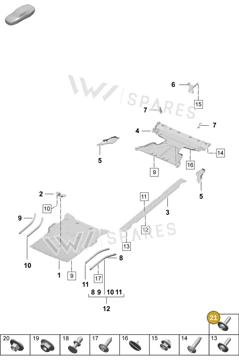 N90840103 — Porsche Taycan Sport Turismo (2023-) diagram p64801710, position 21