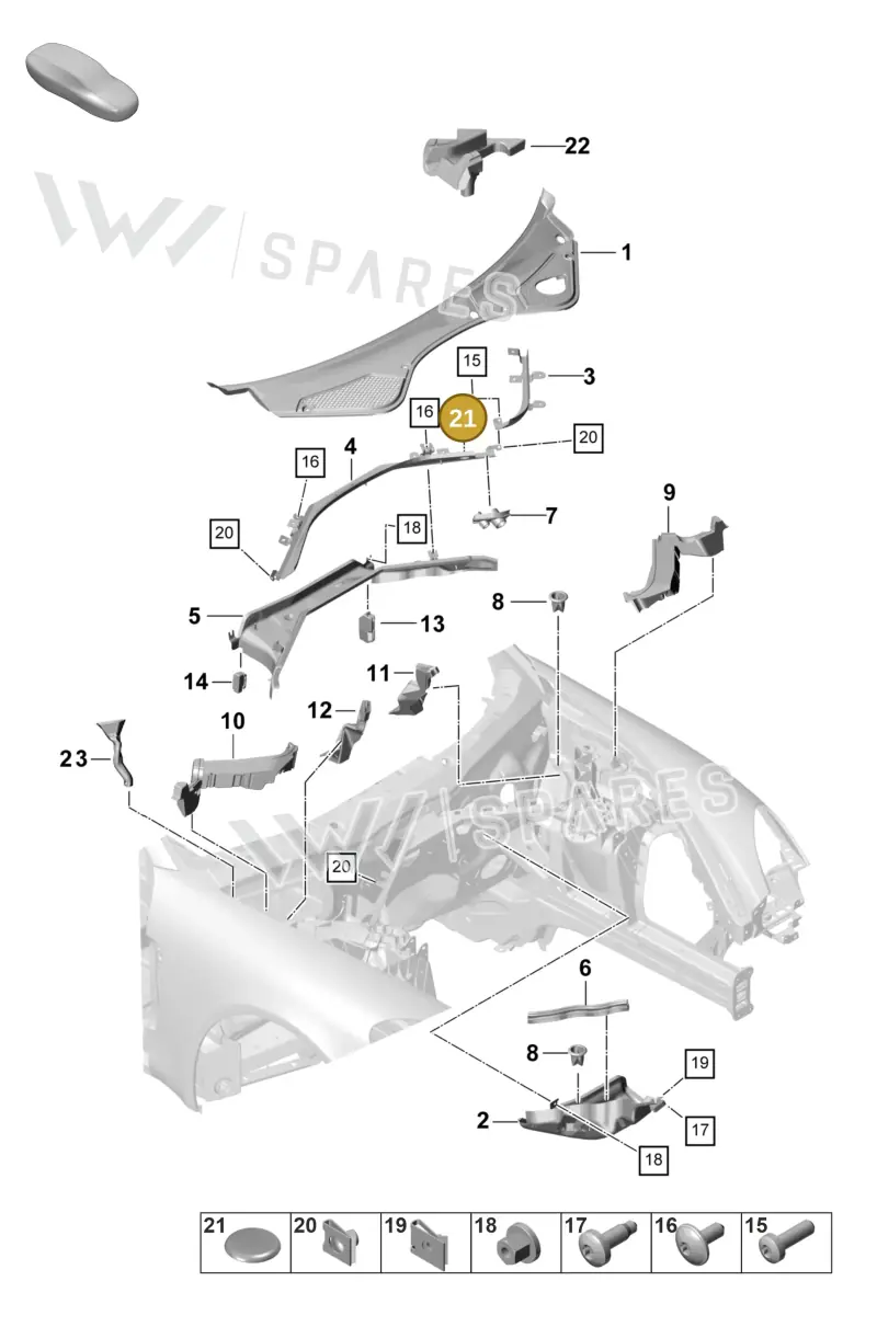 N90857202 — Porsche Panamera 4 Hybrid (2020-2023) diagram p58813000, position 21