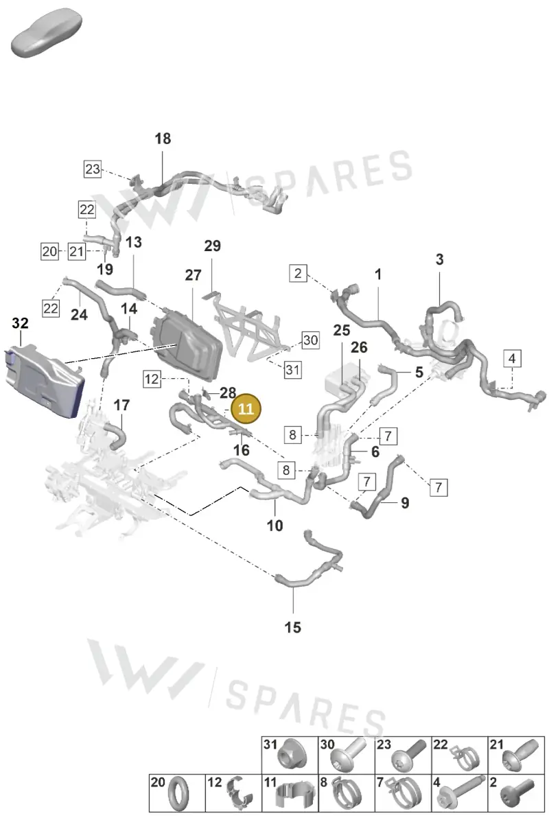 N90860201 — Porsche Taycan Sport Turismo (2019-2024) diagram p56155060, position 11