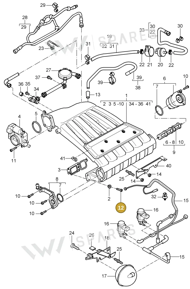 N90871602 — Porsche Cayenne (2002-2006) diagram p24107002, position 12