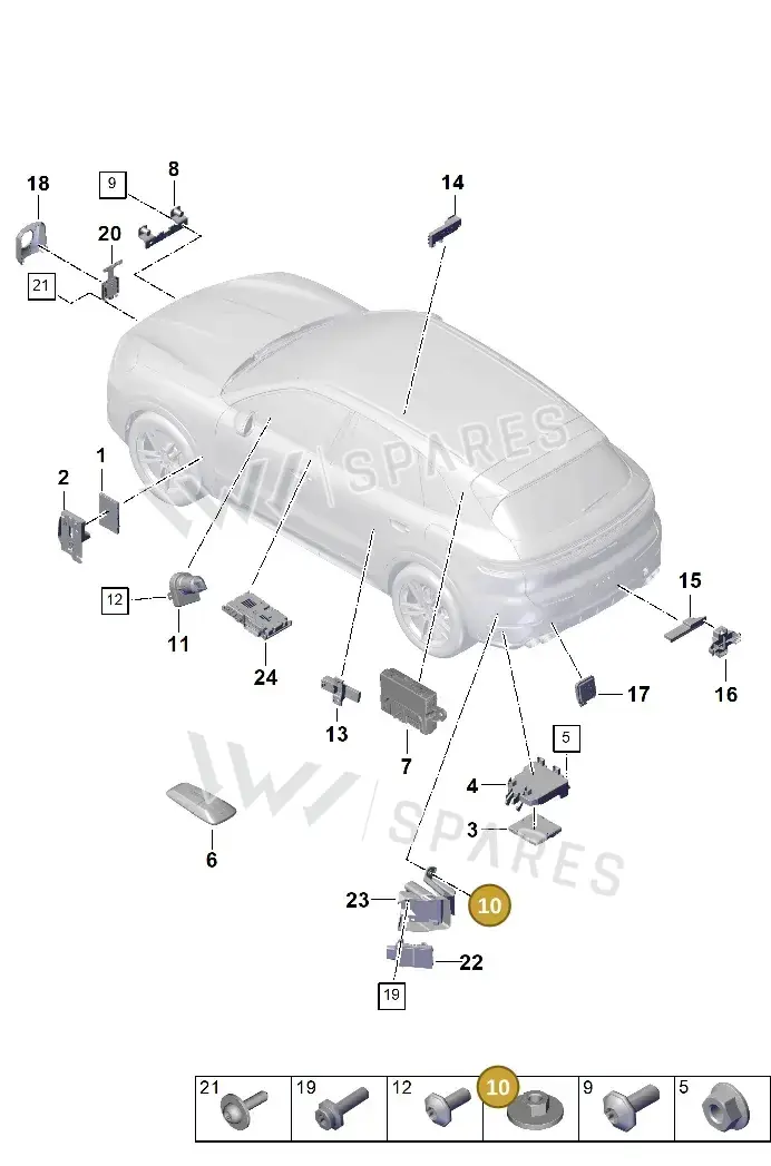 N90887704 — Porsche Cayenne Hybrid Coupe (2023-) diagram p60901300, position 10