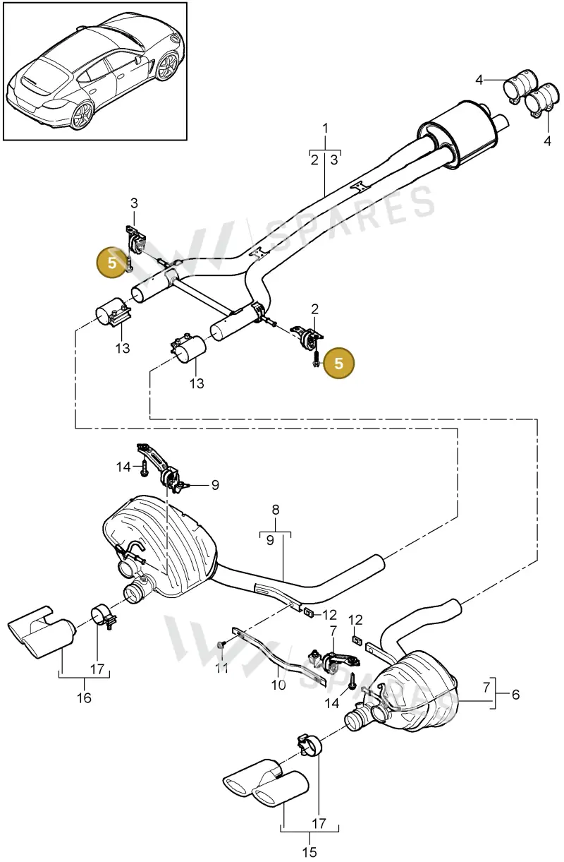 N90921002 — Porsche Panamera (2009-2016) diagram p35202040, position 5