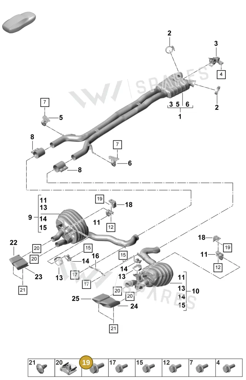 N90921002 — Porsche Panamera 4 Hybrid (2020-2023) diagram p58203000, position 19
