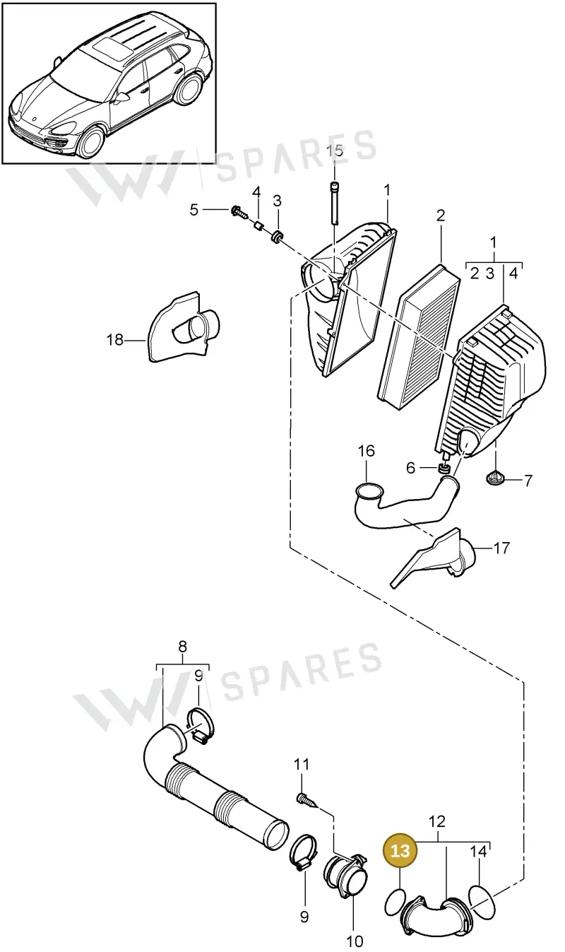 N90921901 — Porsche Cayenne (2010-2018) diagram p37106020, position 13