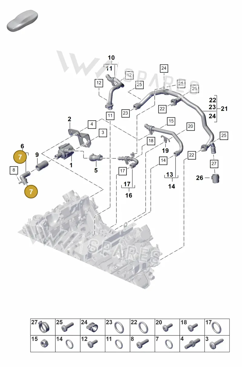 N90925001 — Porsche Panamera 4 Hybrid (2020-2023) diagram p58105100, position 7