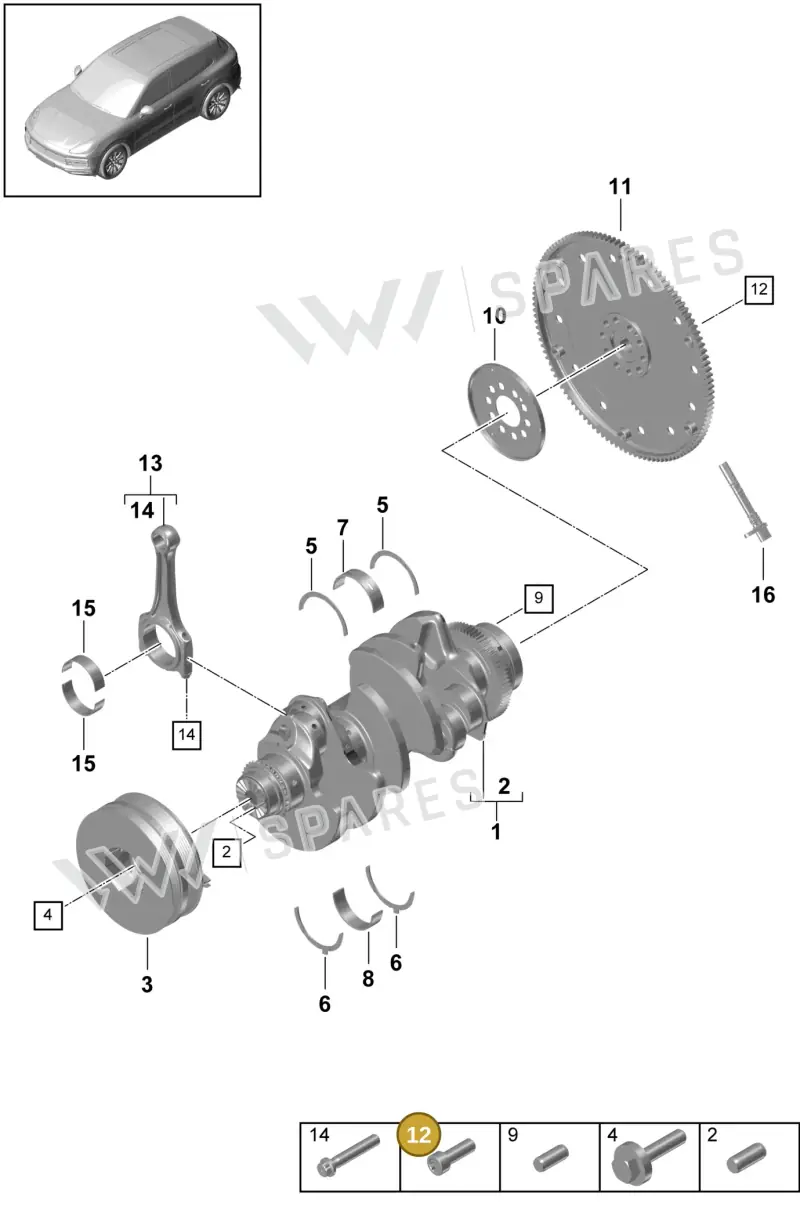 N90929401 — Porsche Cayenne Diesel V6 (2017-2023) diagram p51102005, position 12