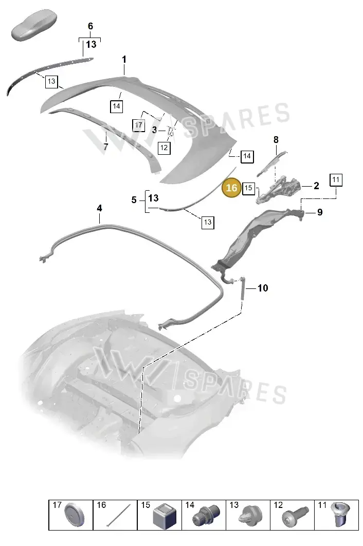 N90937702 — Porsche 992 Carrera Coupe (2024-) diagram p63811060, position 16