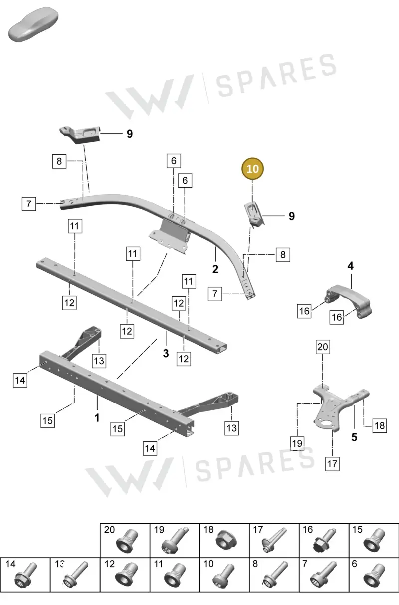 N90944604 — Porsche Taycan Sport Turismo (2023-) diagram p64801150, position 10