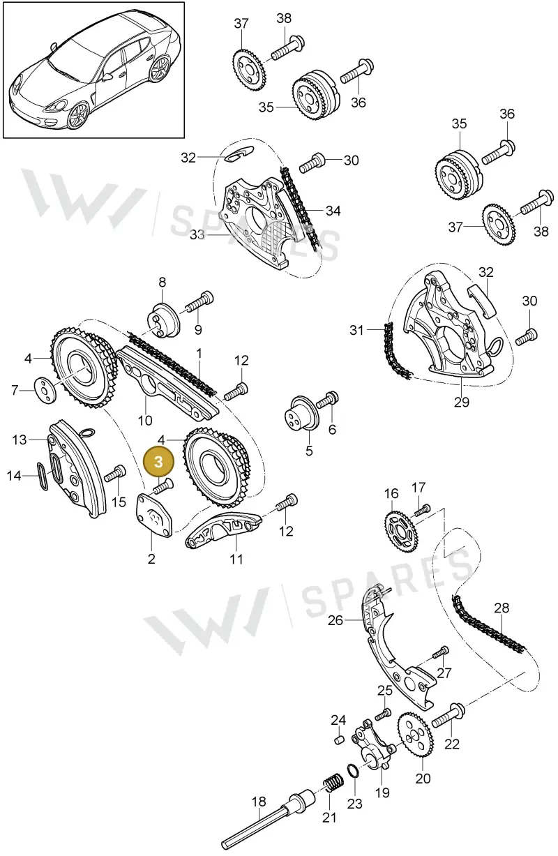 N90954903 — Porsche Panamera (2009-2016) diagram p35103075, position 3