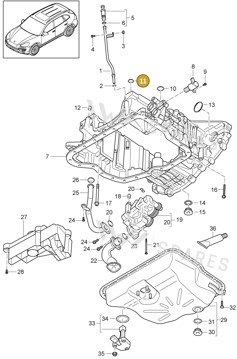 N90956601 — Porsche Cayenne (2010-2018) diagram p37104045, position 11
