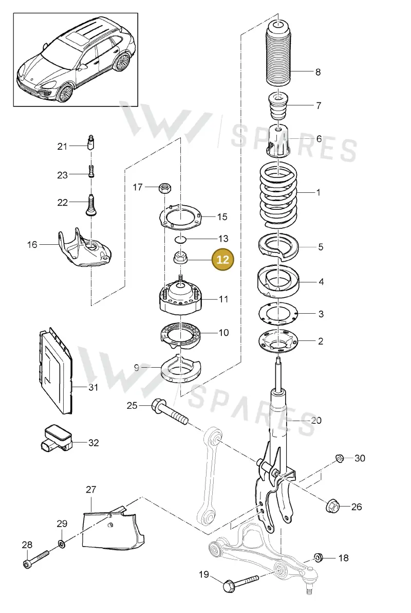 N90966402 — Porsche Cayenne (2010-2018) diagram p37402000, position 12