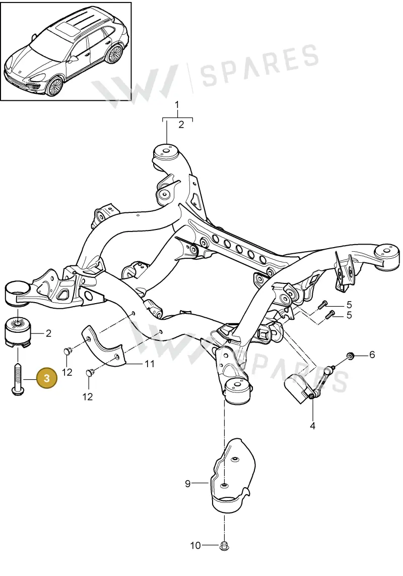 N90976302 — Porsche Cayenne (2010-2018) diagram p37501001, position 3