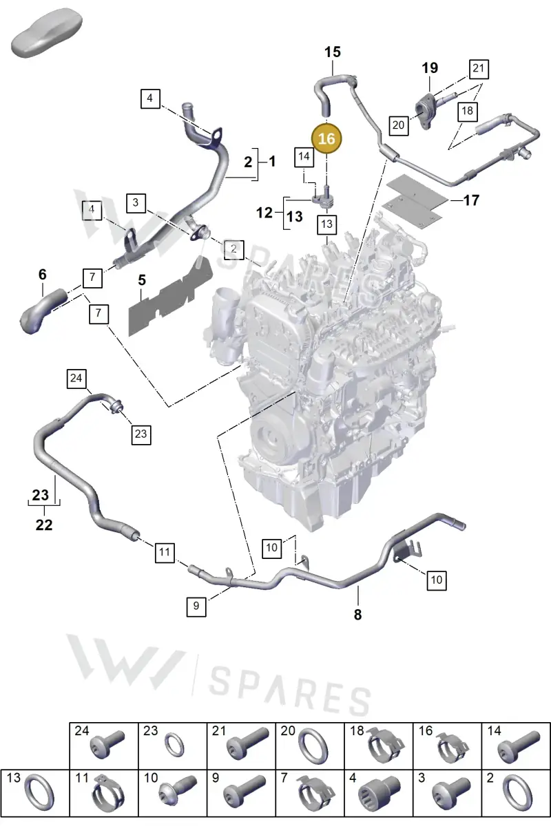 N90986501 — Porsche Cayenne Hybrid Coupe (2023-) diagram p60105050, position 16