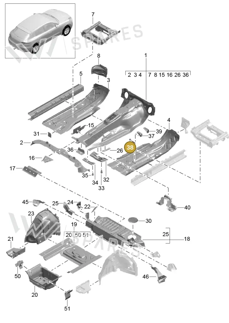N90994402 — Porsche Macan GTS (2013-2018) diagram p44801020, position 38