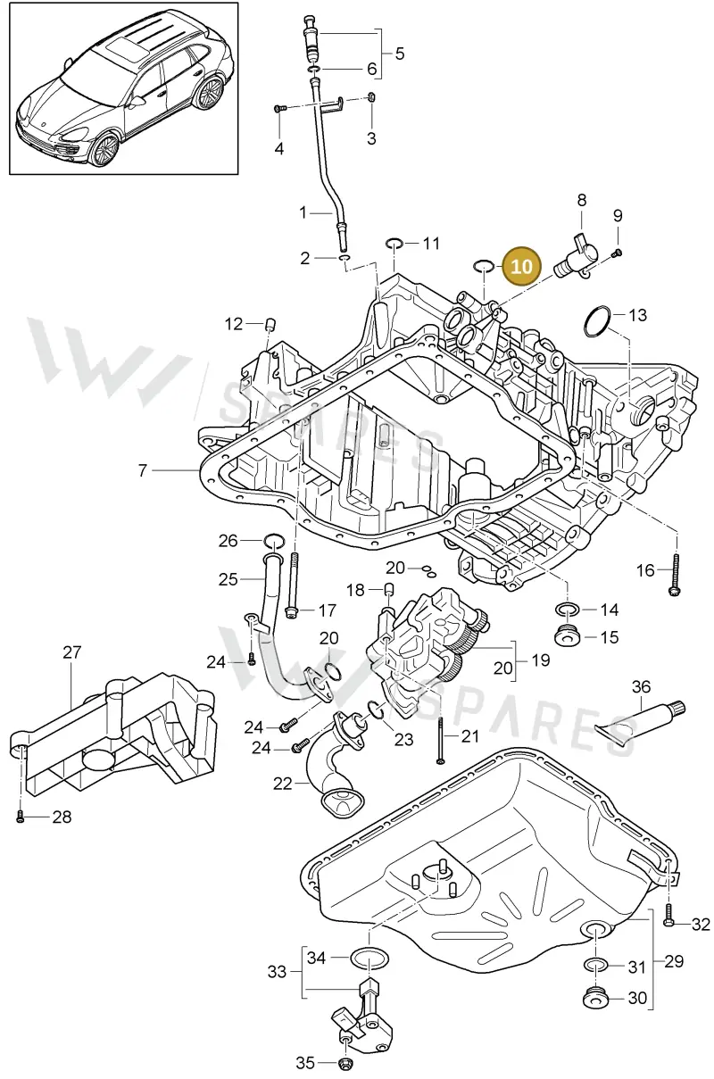 N91008501 — Porsche Cayenne (2010-2018) diagram p37104045, position 10