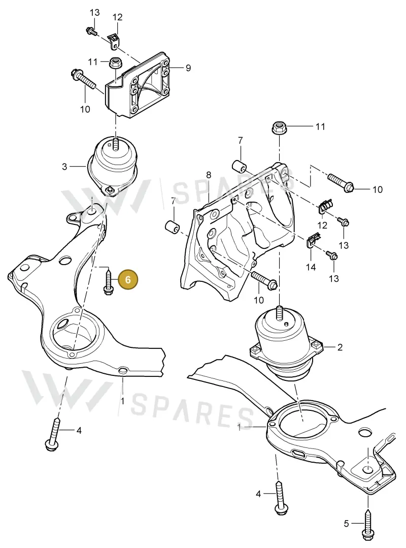 N91014402 — Porsche Cayenne (2007-2010) diagram p31109005, position 6