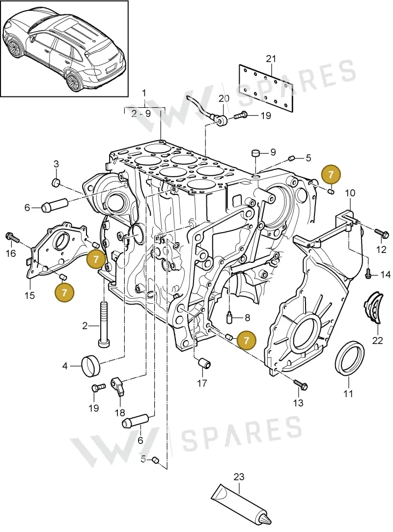 N91017001 — Porsche Cayenne (2010-2018) diagram p37101050, position 7