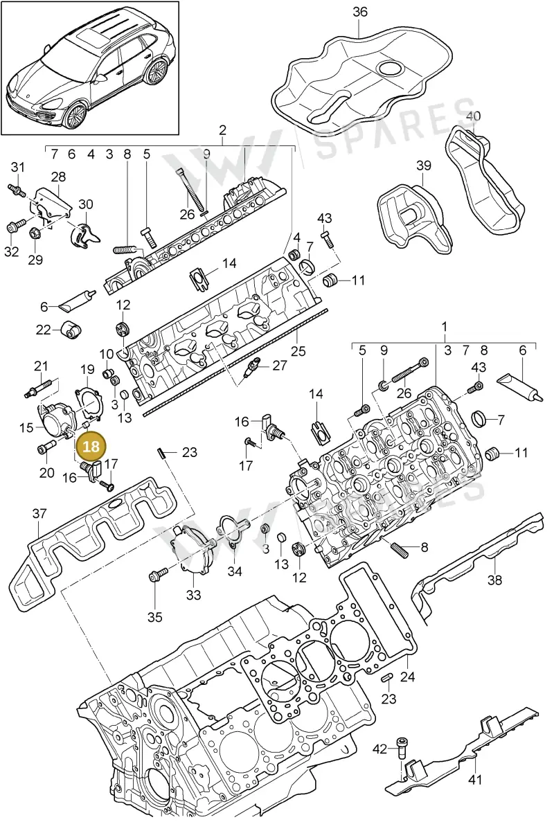 N91020801 — Porsche Cayenne (2010-2018) diagram p37103015, position 18
