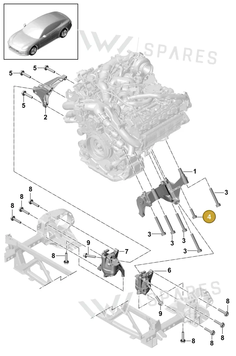 N91021403 — Porsche Panamera 4 Hybrid (2016-2020) diagram p49109030, position 4