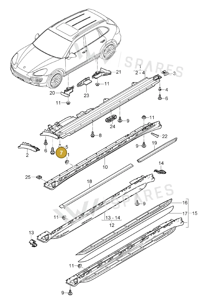N91034301 — Porsche Cayenne (2010-2018) diagram p37810010, position 7