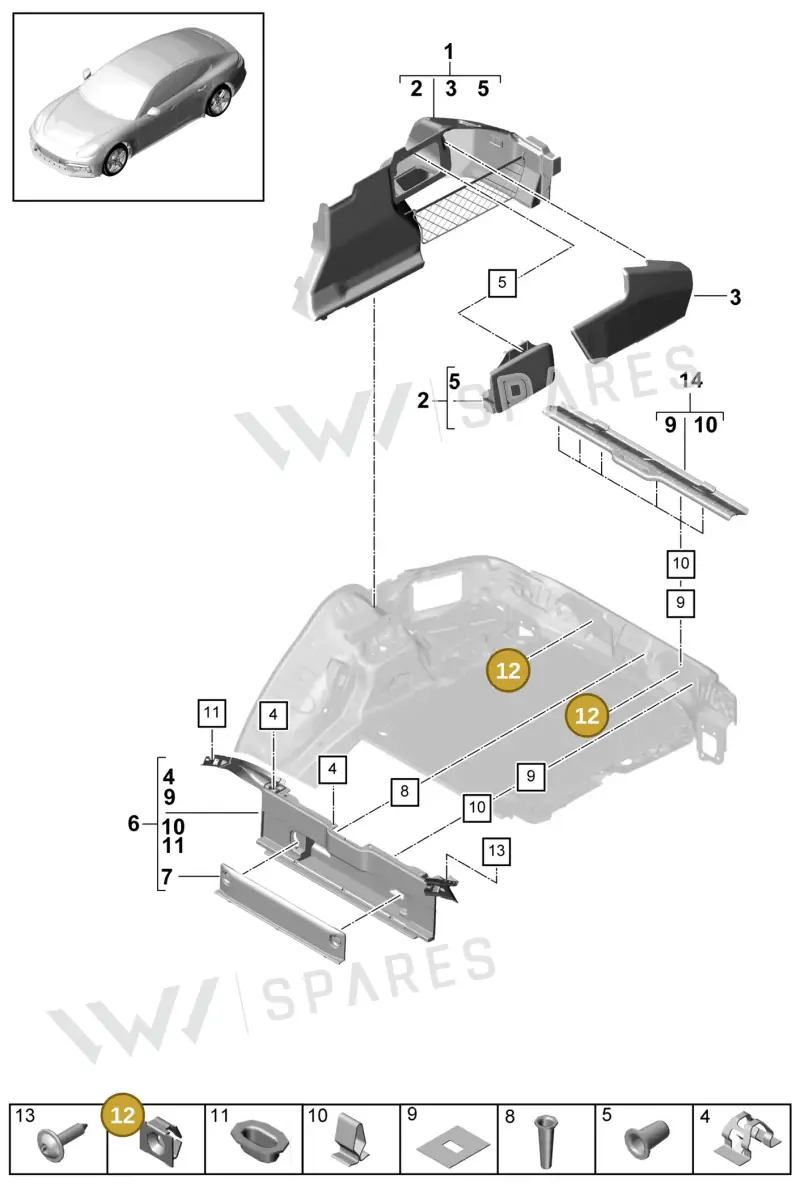 N91038401 — Porsche Panamera 4 Hybrid (2016-2020) diagram p49807050, position 12