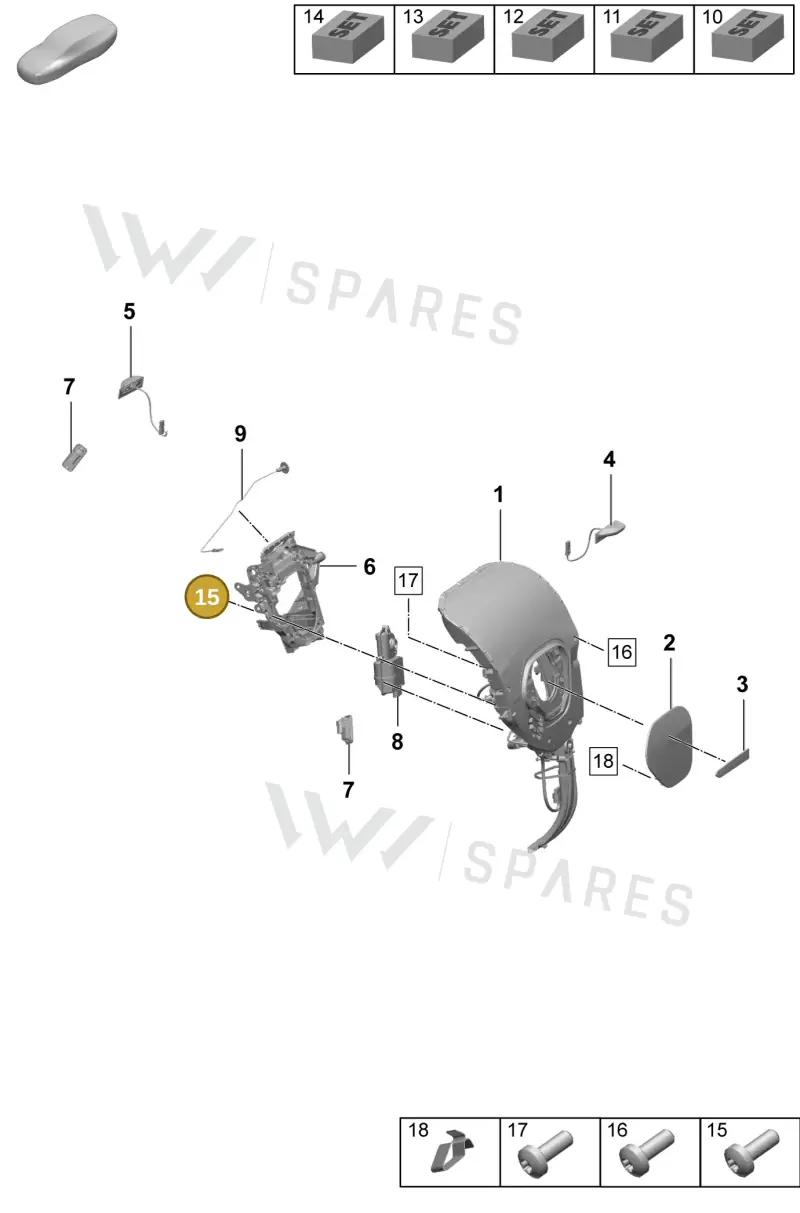 N91042302 — Porsche Taycan Sport Turismo (2023-) diagram p64801410, position 15