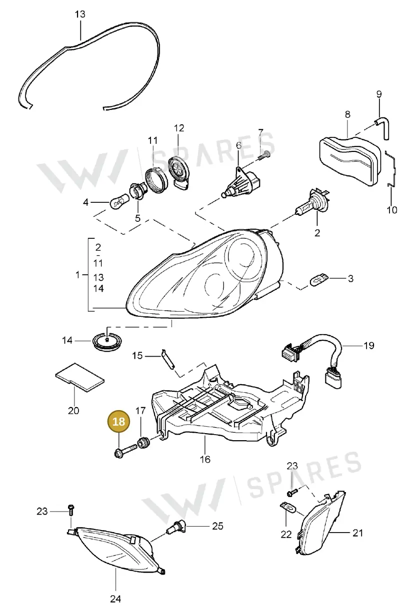 N91042701 — Porsche Cayenne (2002-2006) diagram p24905000, position 18