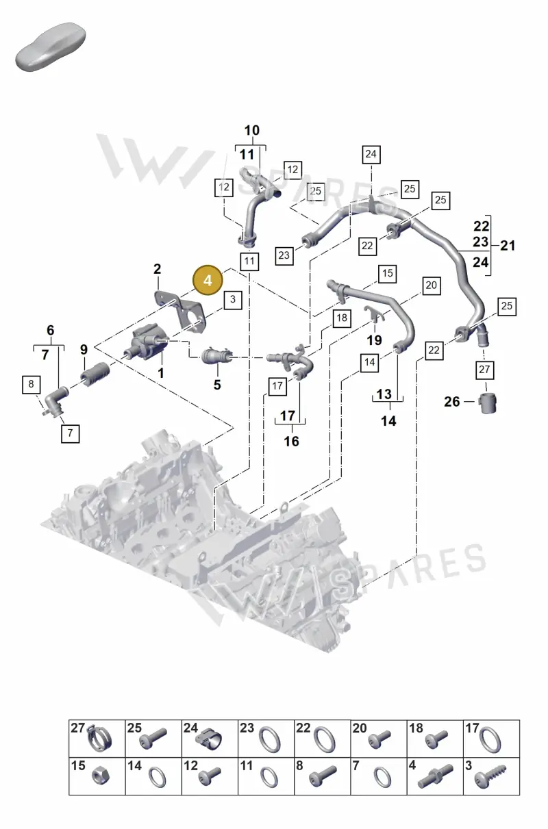 N91044801 — Porsche Panamera 4 Hybrid (2020-2023) diagram p58105100, position 4