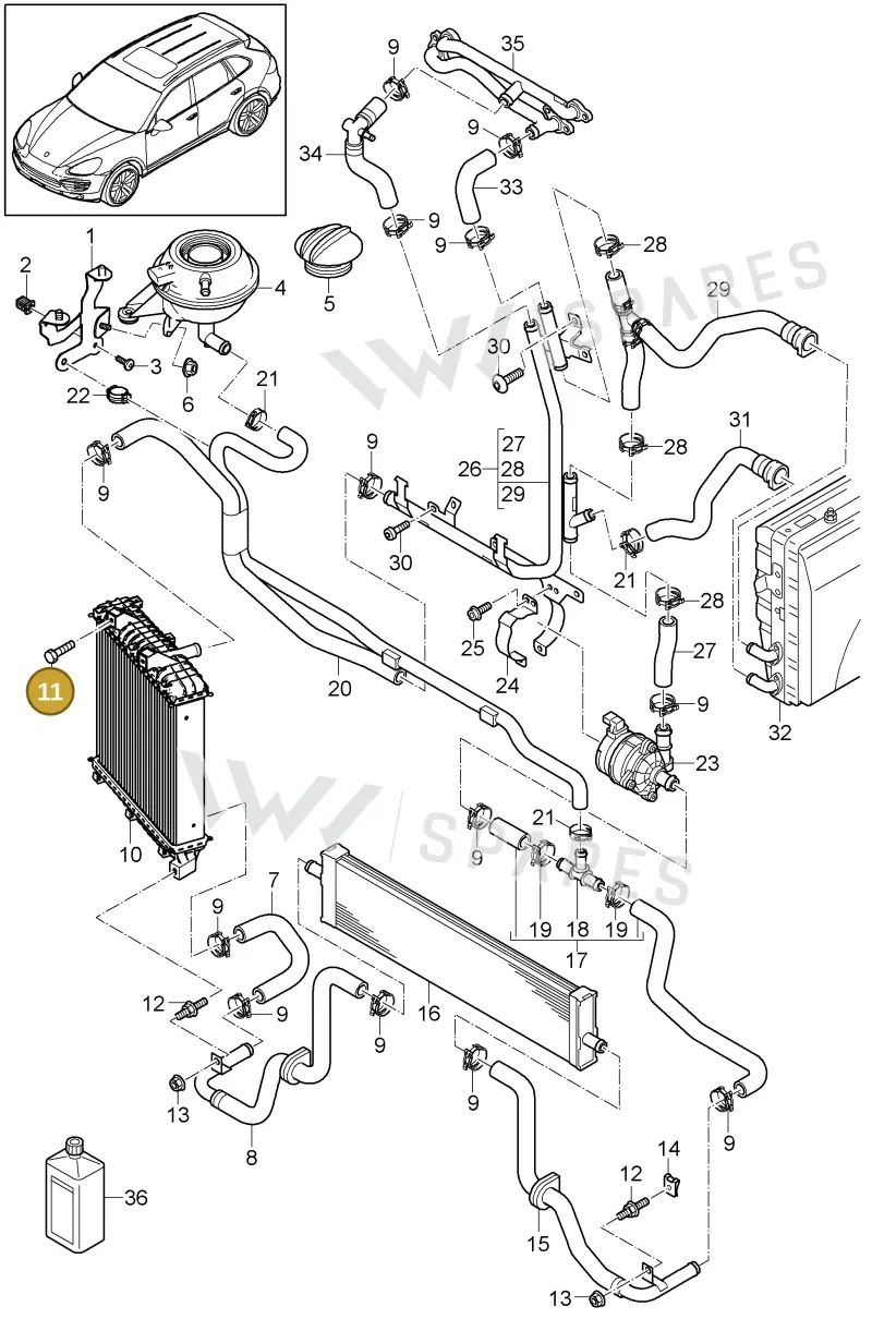 N91053801 — Porsche Cayenne (2010-2018) diagram p37105055, position 11