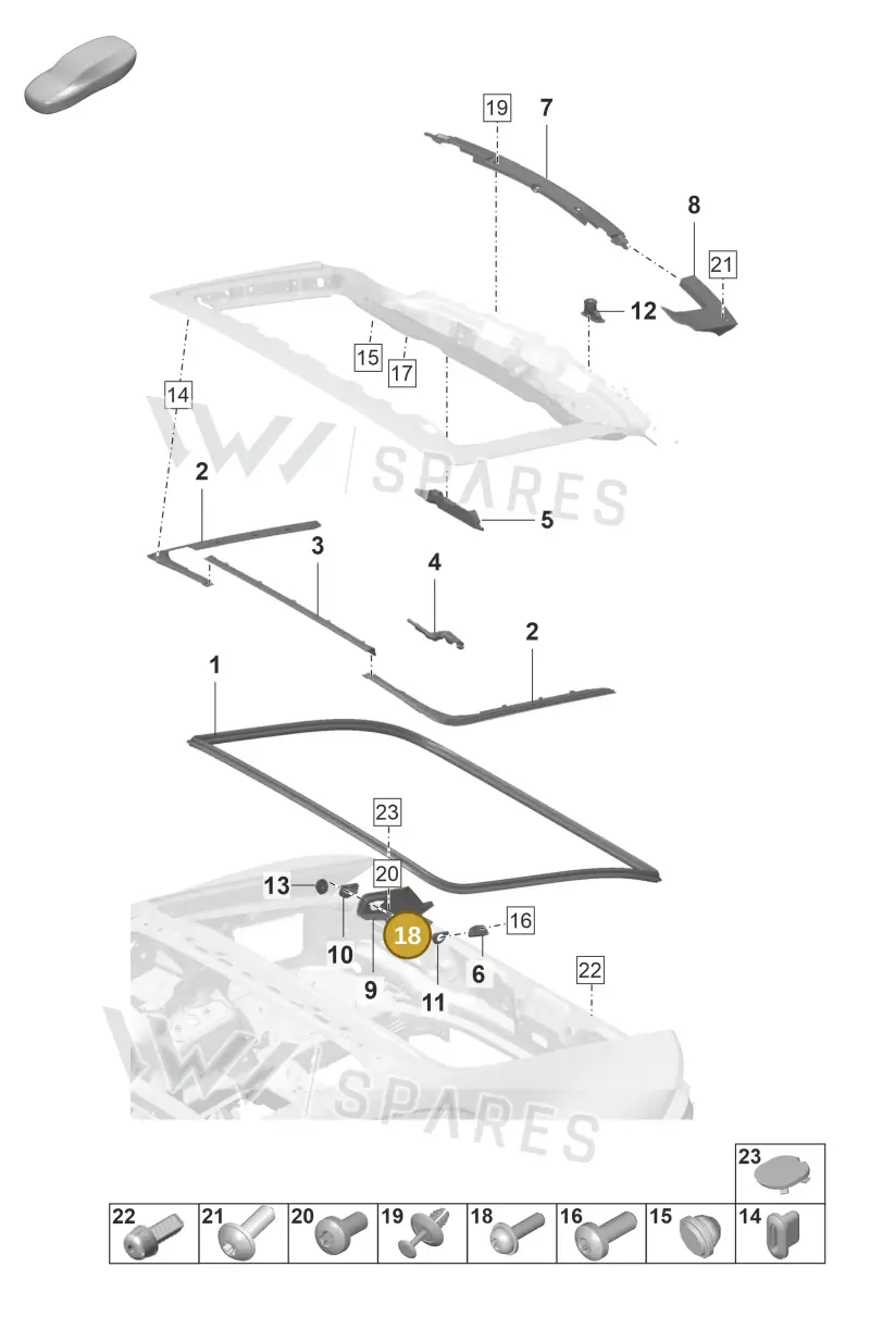 N91054001 — Porsche Panamera 4 Hybrid (2020-2023) diagram p58803110, position 18