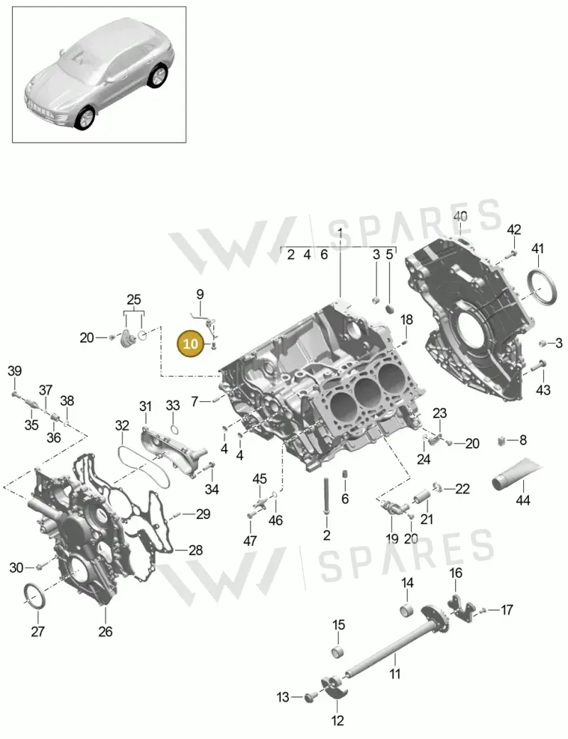 N91054701 — Porsche Macan GTS (2013-2018) diagram p44101040, position 10