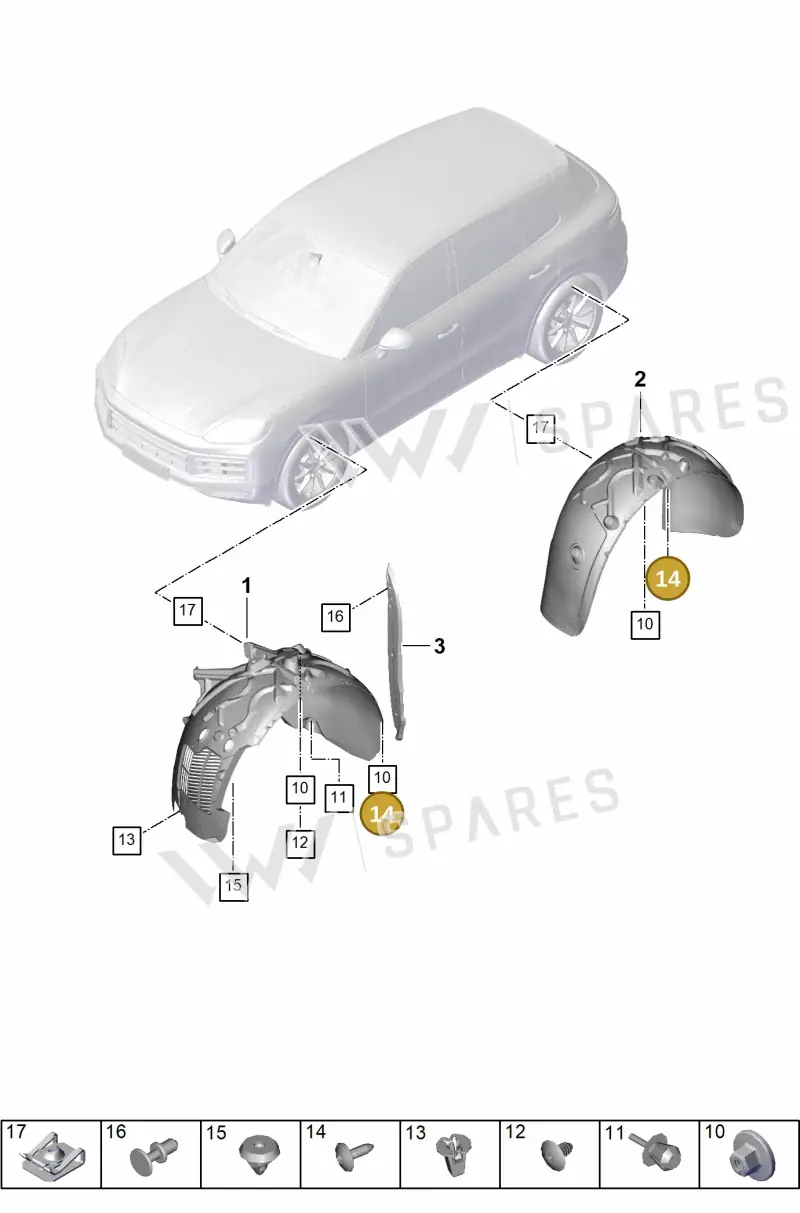 N91057001 — Porsche Cayenne Hybrid Coupe (2023-) diagram p60801750, position 14