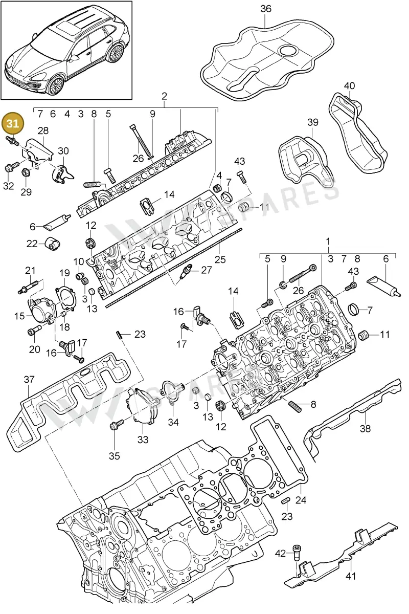N91061301 — Porsche Cayenne (2010-2018) diagram p37103015, position 31