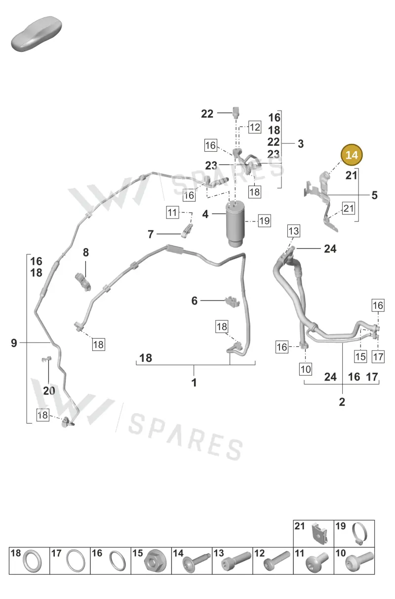 N91071702 — Porsche 992 Carrera Coupe (2024-) diagram p53814700, position 14